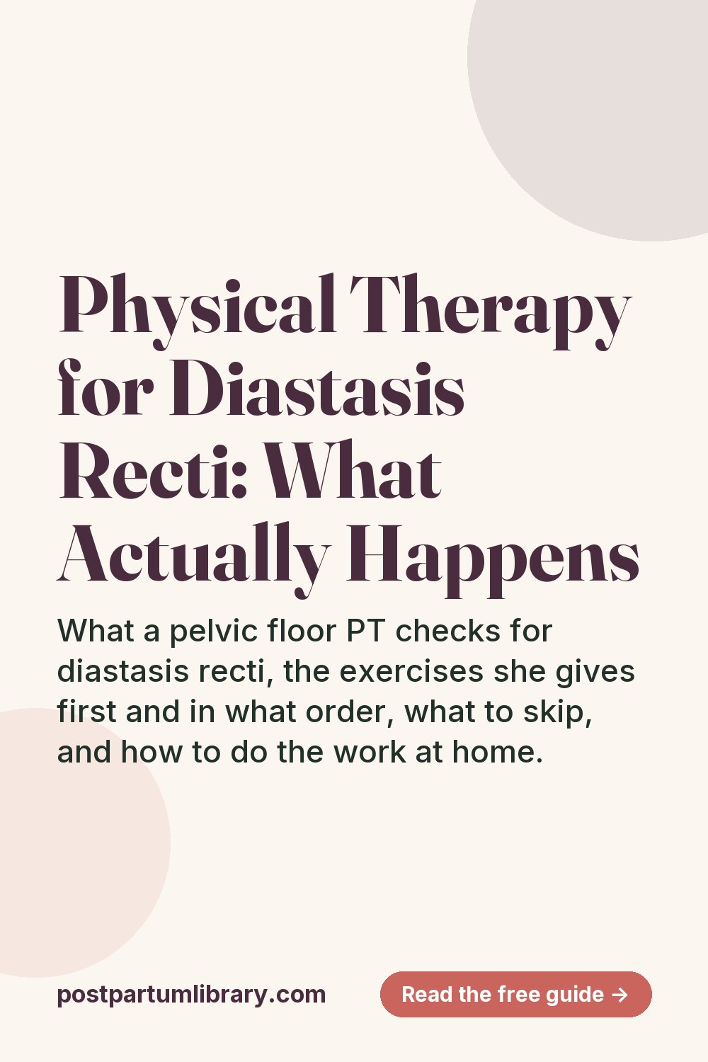 Physical Therapy for Diastasis Recti: What Actually Happens (pin)