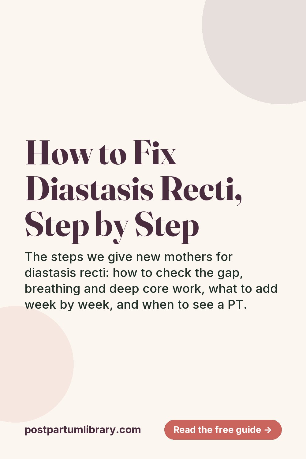 How to Fix Diastasis Recti, Step by Step (pin)