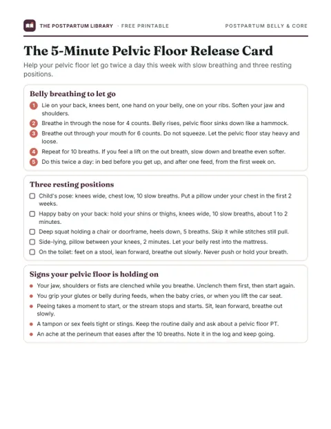 The 5-Minute Pelvic Floor Release Card (printable preview)