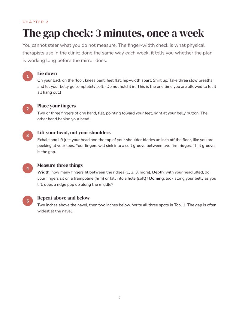 Inside page: the gap check, step by step